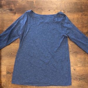 Blue maternity boat neck shirt